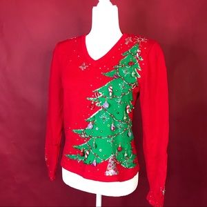 Jack B. Quick Red “Ugly” Christmas Tree Sweater